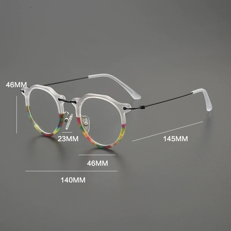 Gatenac Unisex Full Rim Square Acetate Titanium Eyeglasses G85905