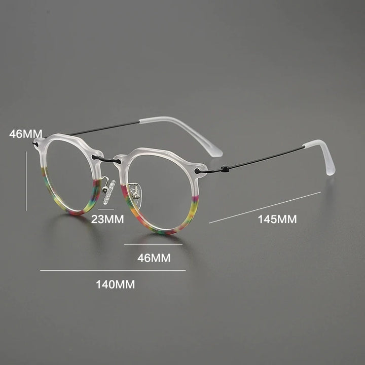 Gatenac Unisex Full Rim Square Acetate Titanium Eyeglasses G85905