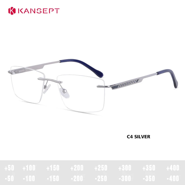 Kansept Women's Rimless Square Alloy Reading Glasses 72601