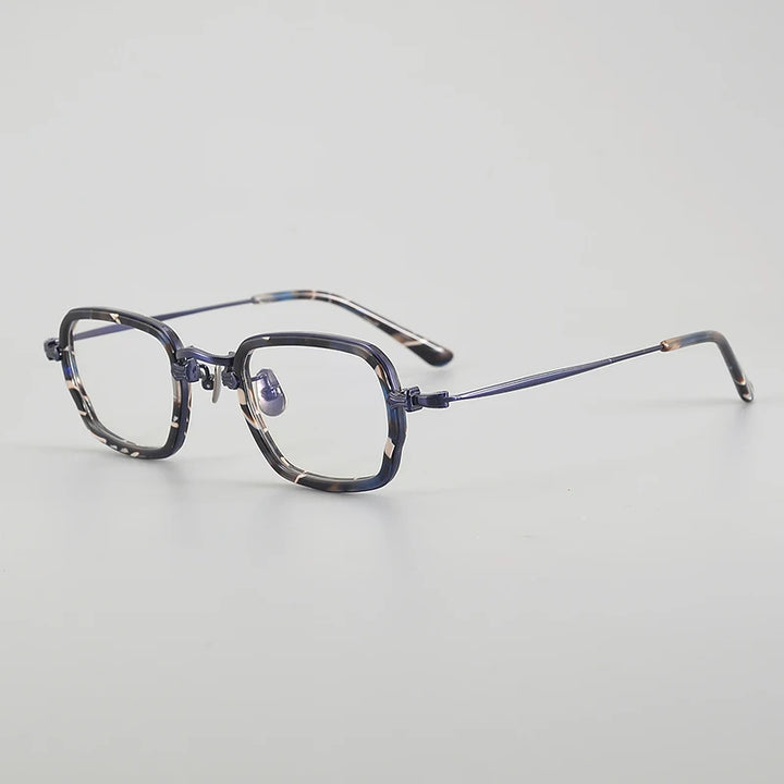 Aror Unisex Full Rim Polygon Square Acetate Titanium Eyeglasses 195198