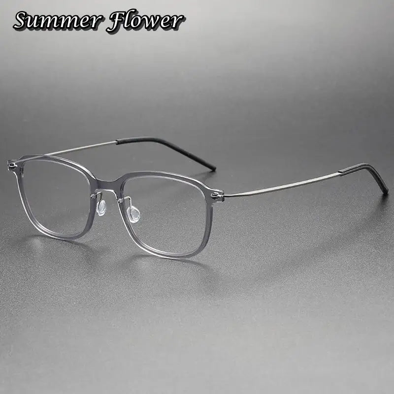 Summer Flower Women's Full Rim Square Tr 90 Titanium Eyeglasses  65104