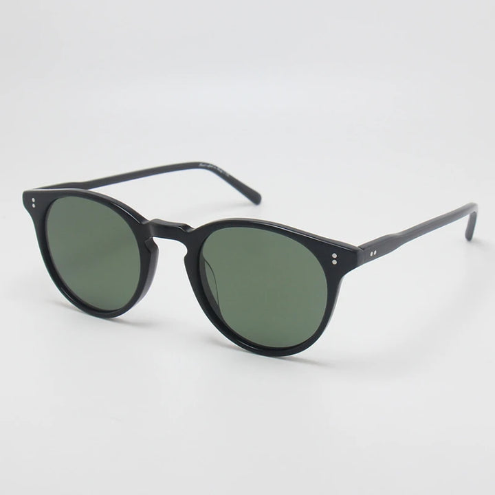 Black Mask Unisex Full Rim Round Acetate Polarized Sunglasses BM-5183S