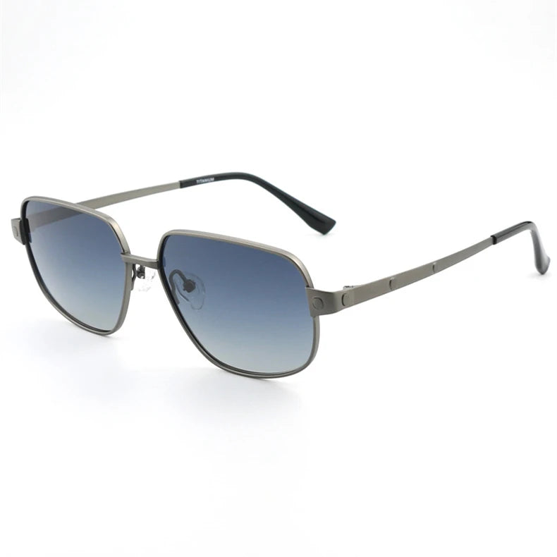 Black Mask Men Full Rim Square Titanium Polarized Sunglasses BM-1110S