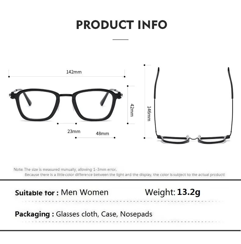 Bobbie Unisex Full Rim Square Round Acetate Titanium Eyeglasses 695866