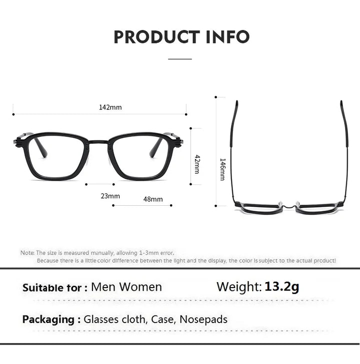 Bobbie Unisex Full Rim Square Round Acetate Titanium Eyeglasses 695866