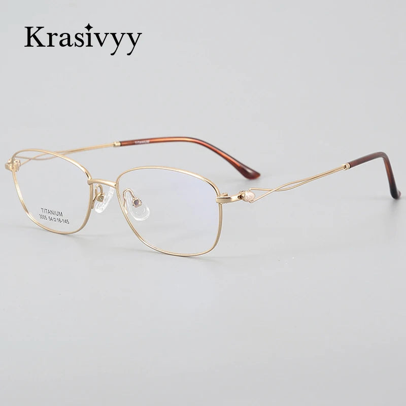 Krasivyy Women's Full Rim Oval SquareTitanium Eyeglasses 443005 Full Rim Krasivyy   