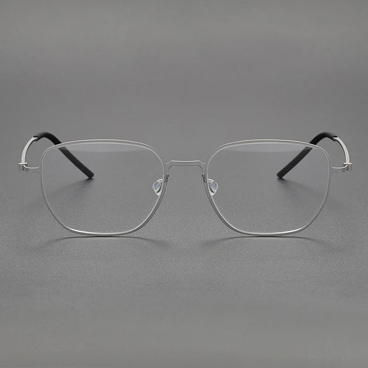 Black Mask Unisex Full Rim Square Titanium Eyeglasses L5527 Full Rim Black Mask   