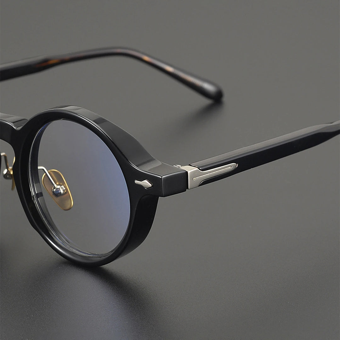 Black Mask Unisex Full Rim Round Acetate Eyeglasses BM-CR60
