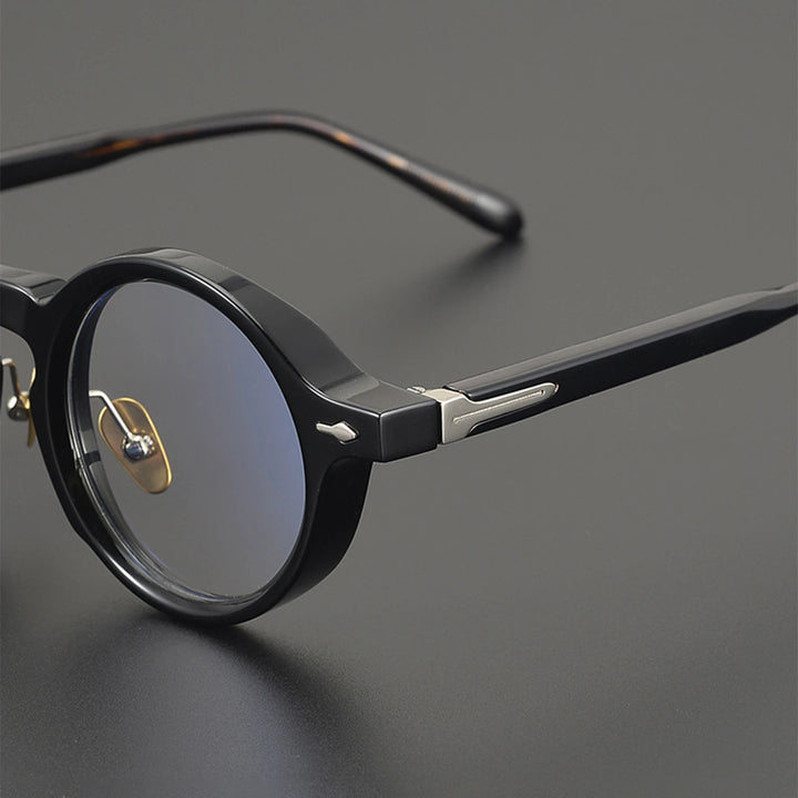Black Mask Unisex Full Rim Round Acetate Eyeglasses BM-CR60