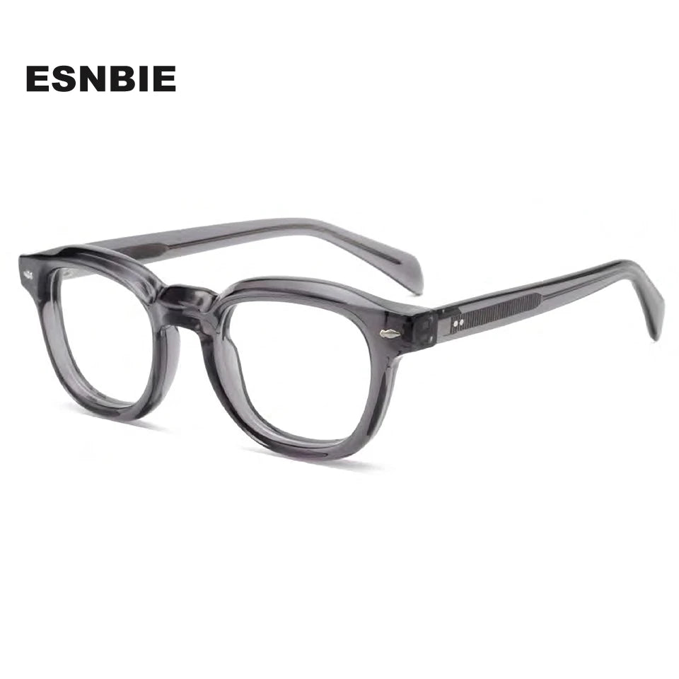 Esnbie Unisex Full Rim Round Acetate Eyeglasses SA216