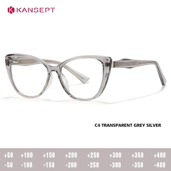 Kansept Women's Full Rim Oval Cat Eye Tr 90 Alloy Reading Glasses 527011