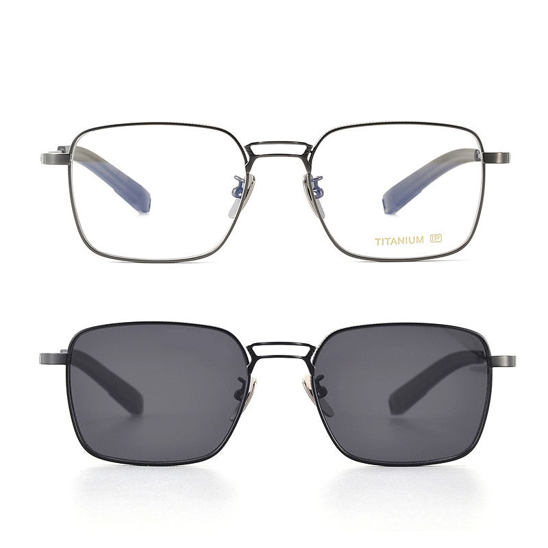 Muzz Unisex Full Rim Square Titanium Acetate Sunglasses Sunglasses Muzz   