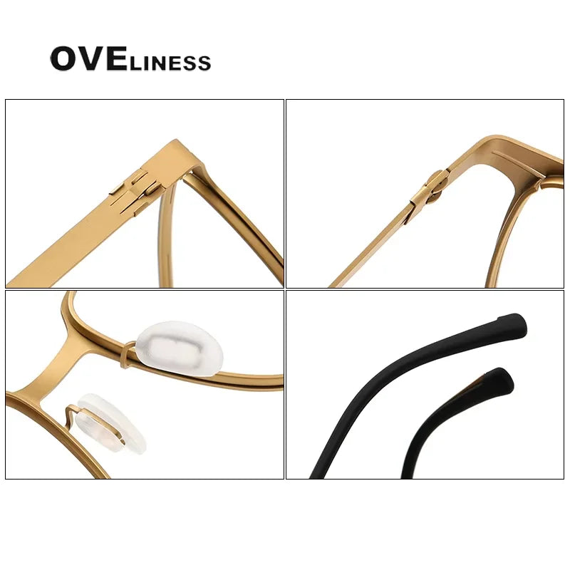 Oveliness Unisex Full Rim Square Titanium Eyeglasses 80995 Full Rim Oveliness   