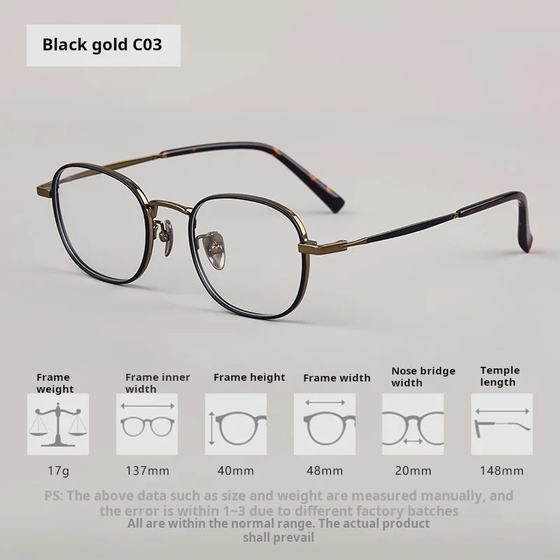 Xbora Women's Full Rim Flat Top Round Titanium Eyeglasses 98507