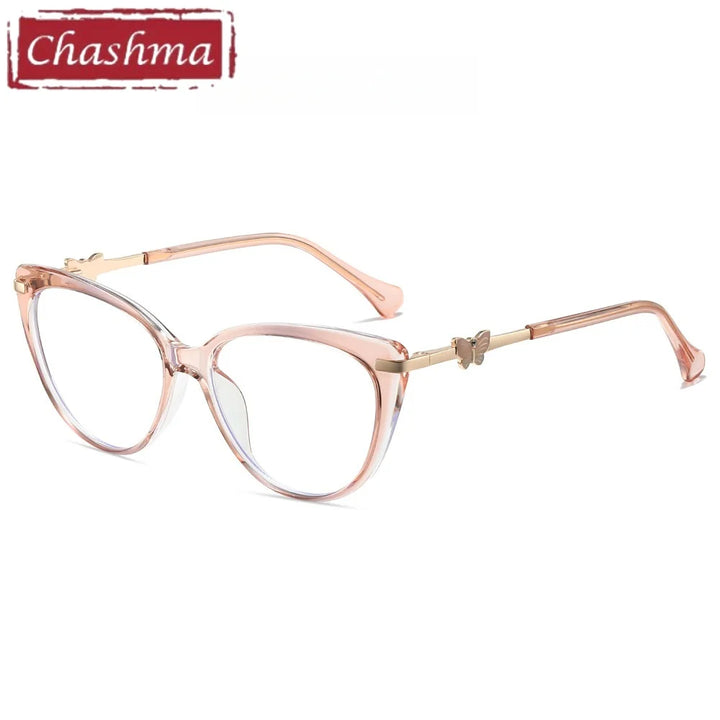Chashma Ochki Women's Full Rim Cat Eye Tr 90 Alloy Eyeglasses 823005