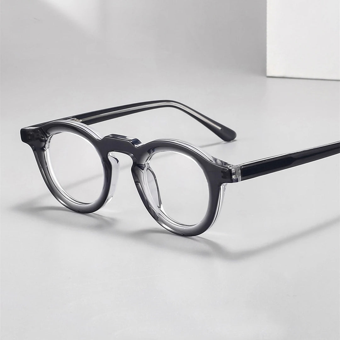 Black Mask Women's Full Rim Round Thick Acetate Eyeglasses 23107