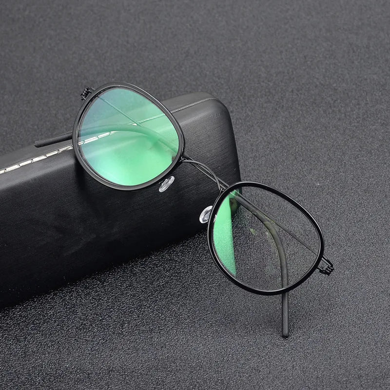 Aimee Unisex Full Rim Oval Square Titanium Acetate Eyeglasses 462440