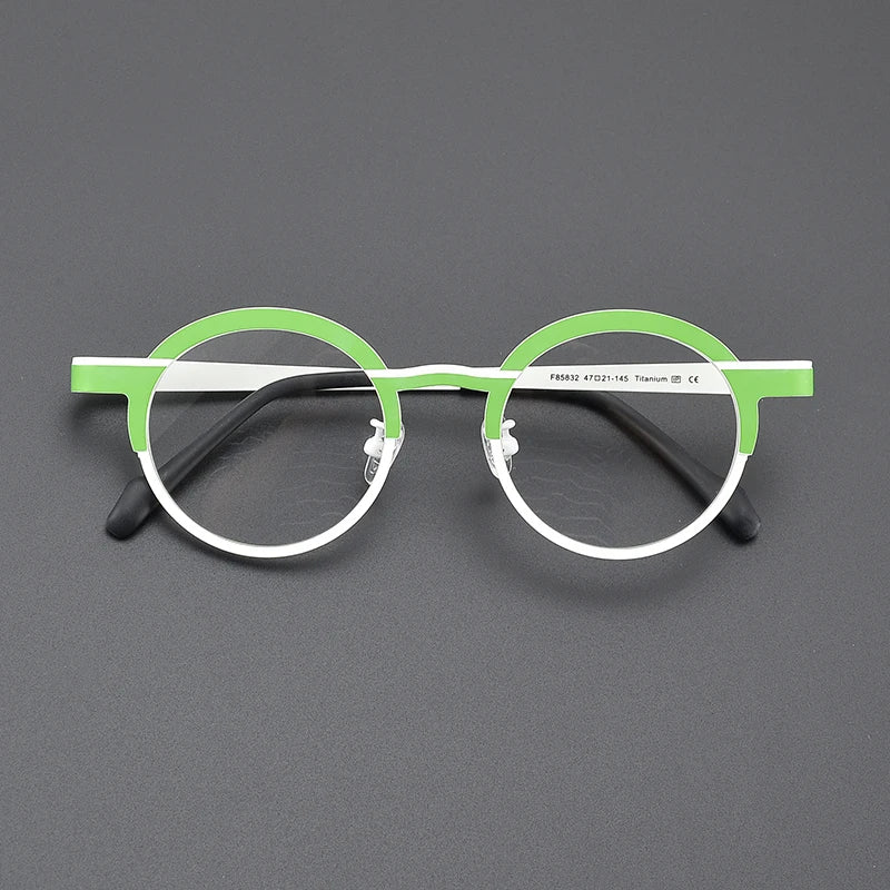 Nobler Women's Full Rim Round Titanium Eyeglasses 185832