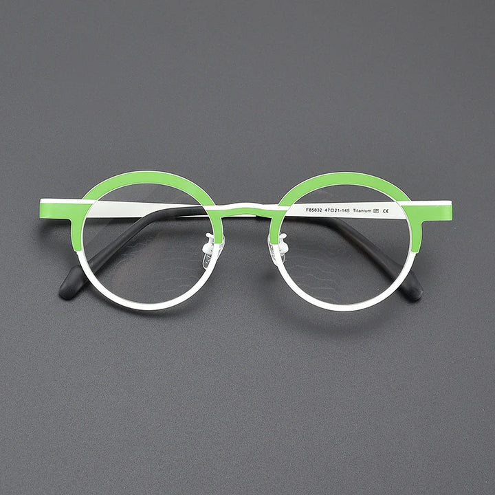 Nobler Women's Full Rim Round Titanium Eyeglasses 185832