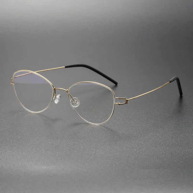 Bobbie Women Full Rim Cat Eye Titanium Eyeglasses Fuz 15