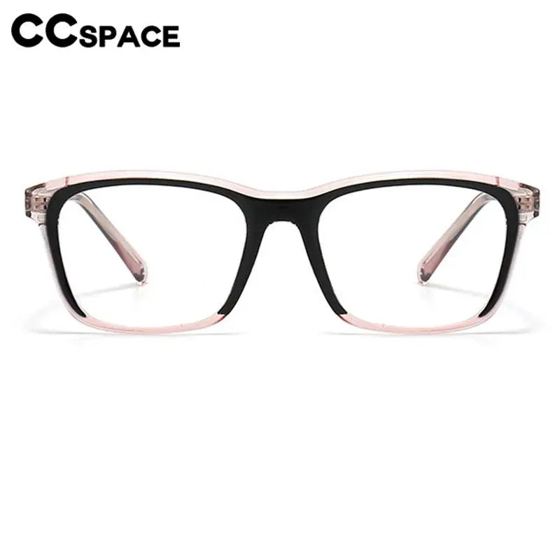CCspace Unisex Full Rim Square Plastic Eyeglasses 56841 Full Rim CCspace   