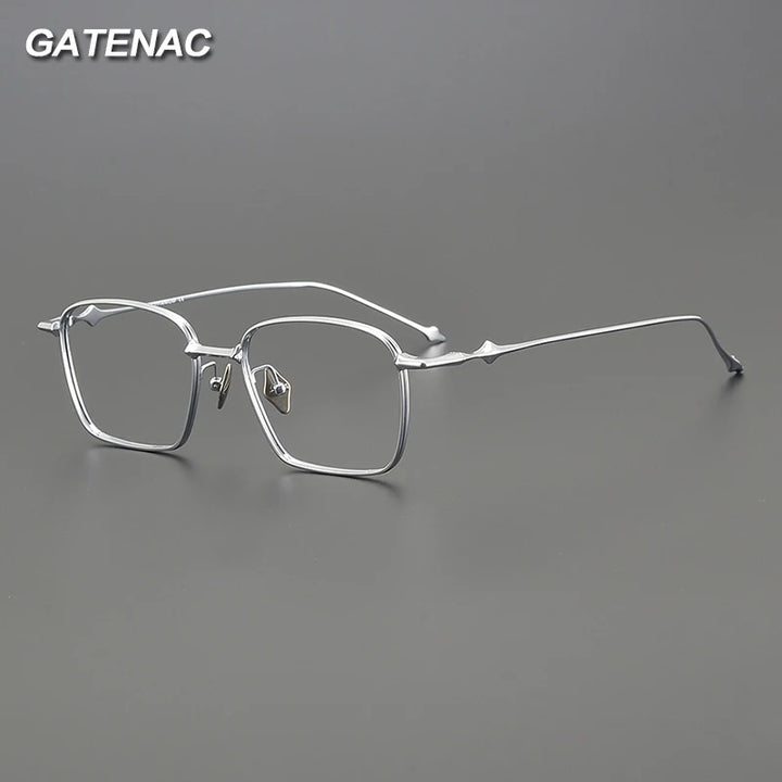 Gatenac Unisex Full Rim Square Titanium Eyeglasses Gxyj1494 Full Rim Gatenac   