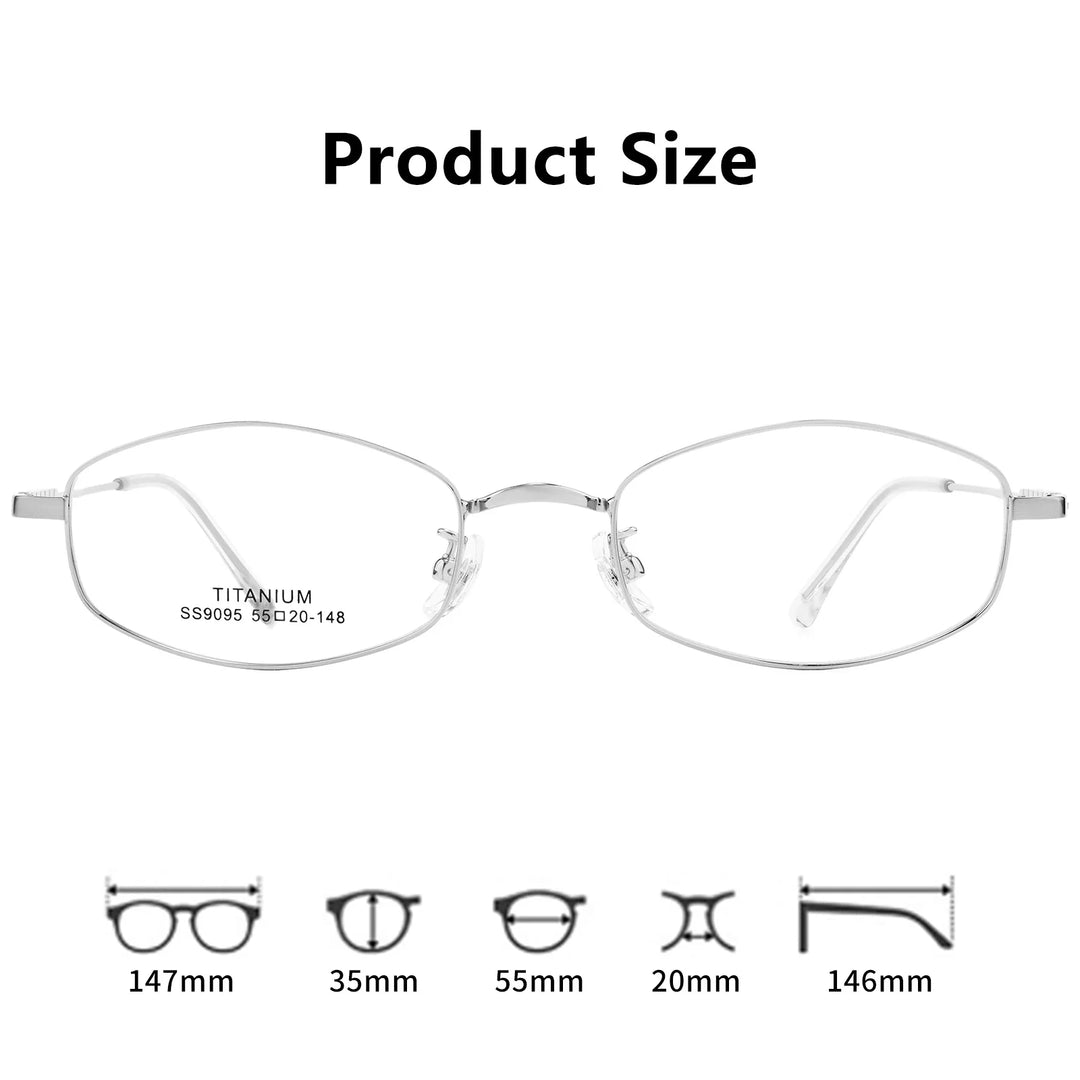 Gmei Optical SS9095 women's oval titanium prescription eyeglasses — view 2