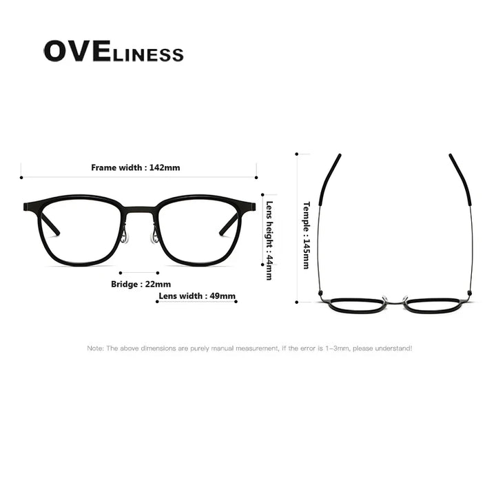 Oveliness Unisex Full Rim Square Acetate Titanium Eyeglasses O9765 Full Rim Oveliness   