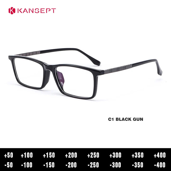 Kansept Unisex Full Rim Square Tr 90 Titanium Reading Glasses 86085