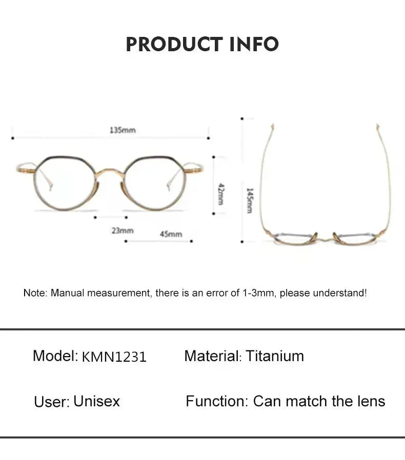 Aimee Women's Full Rim Flat Top Oval Titanium Eyeglasses 481231 FuzWeb