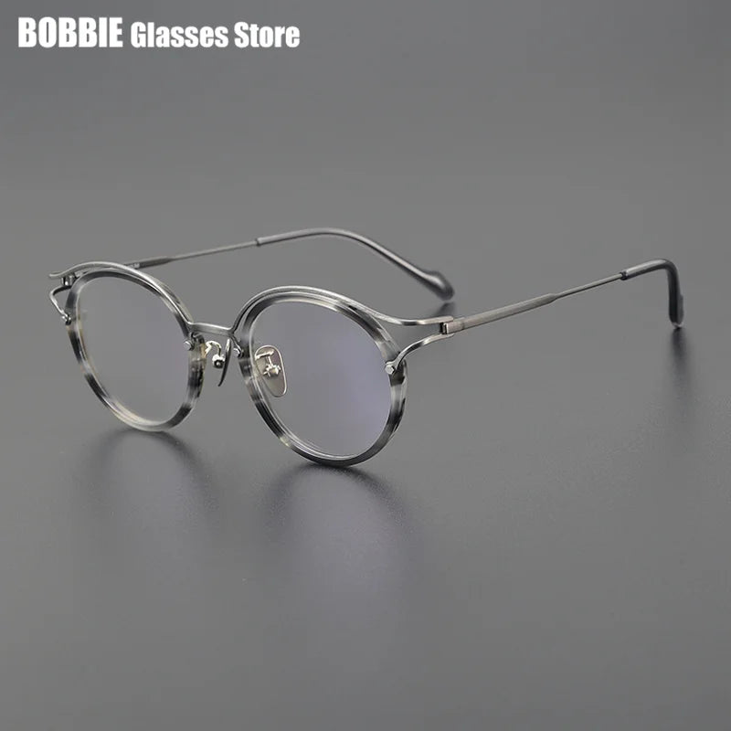 Bobbie Women's Full Rim Round Titanium Acetate Eyeglasses 960036