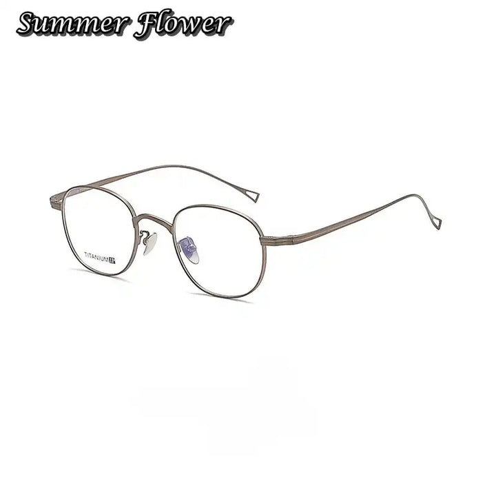 Summer Flower Unisex Full Rim Oval Square Titanium Eyeglasses 88055