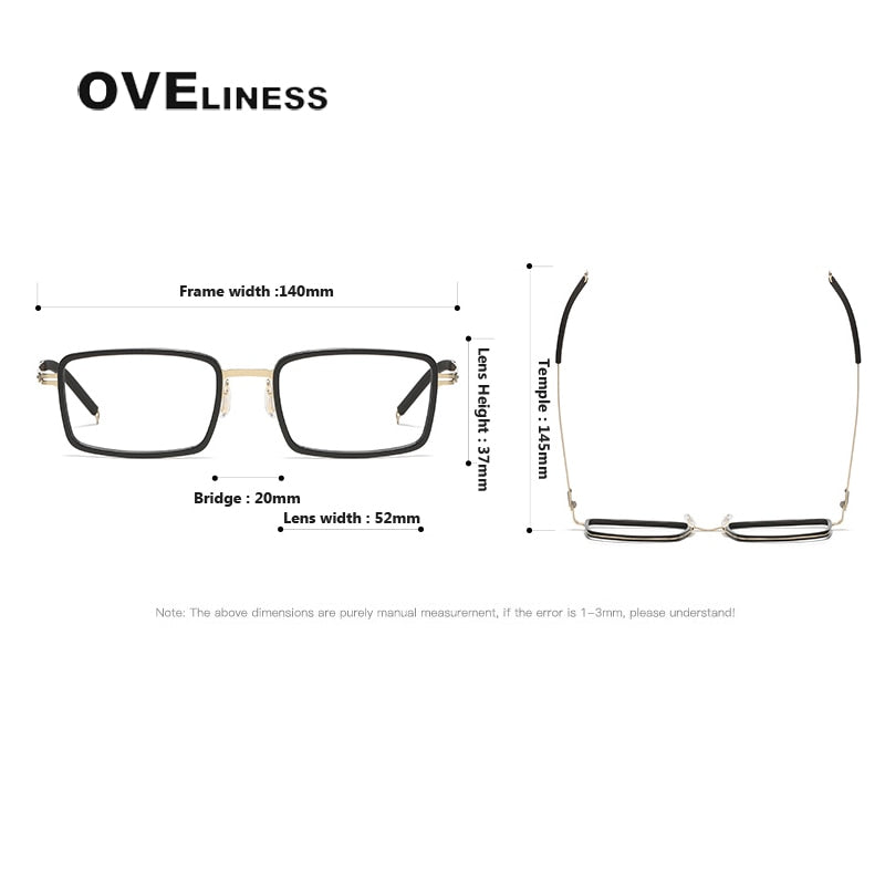 Oveliness Unisex Full Rim Square Acetate Titanium Eyeglasses 8202320 Full Rim Oveliness   