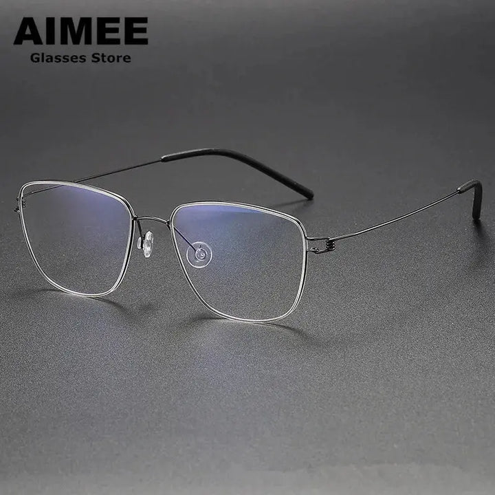 Aimee 541743 Full Rim Women’s Precision Screwless Titanium Square Frames FuzWeb