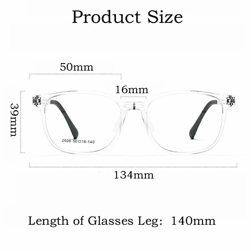 Yimaruili Unisex Youth Full Rim Square Tr 90 Eyeglasses 2606et Full Rim Yimaruili Eyeglasses   
