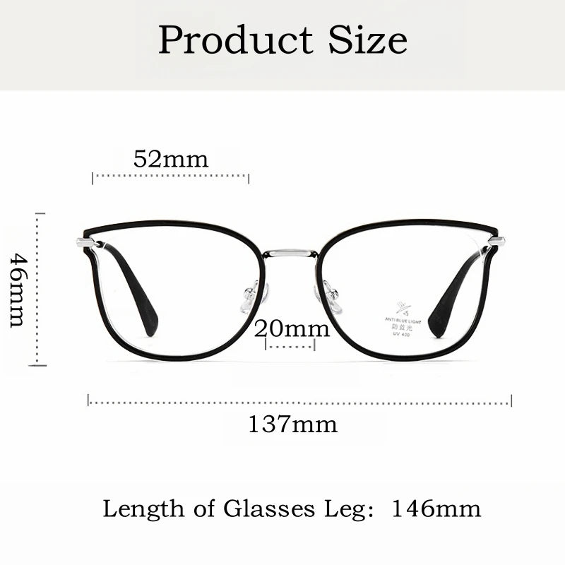 Yimaruili Women's Full Rim Square Cat Eye Alloy Tr 90 Eyeglasses Y2293 Full Rim Yimaruili Eyeglasses   