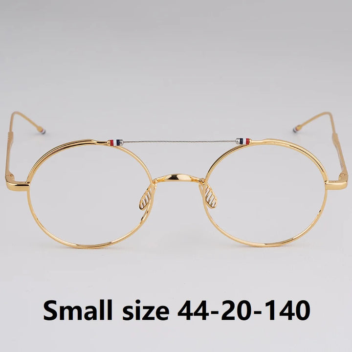 Bobbie Unisex Full Rim Round Double Bridge Titanium Eyeglasses 910910