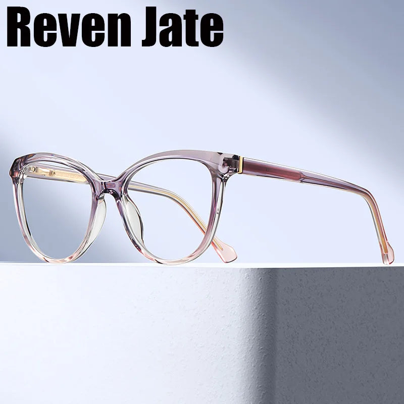 Reven Jate Women's Full Rim Square Tr 90 Alloy Eyeglasses 392605