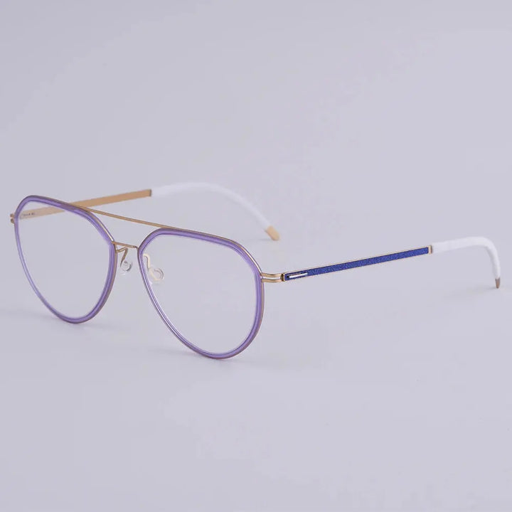 Bobbie 472652 Women’s Full Rim Polygon Double Bridge Titanium Frames FuzWeb