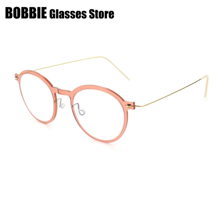 Bobbie Unisex Full Rim Round Titanium Acetate Eyeglasses 636586