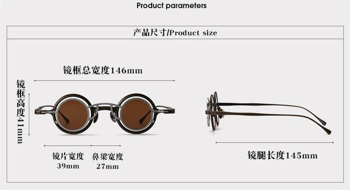 Black Mask Unisex Full Rim Round Titanium Eyeglasses Clip On Sunglasses 495976 With Clip Ons Black Mask