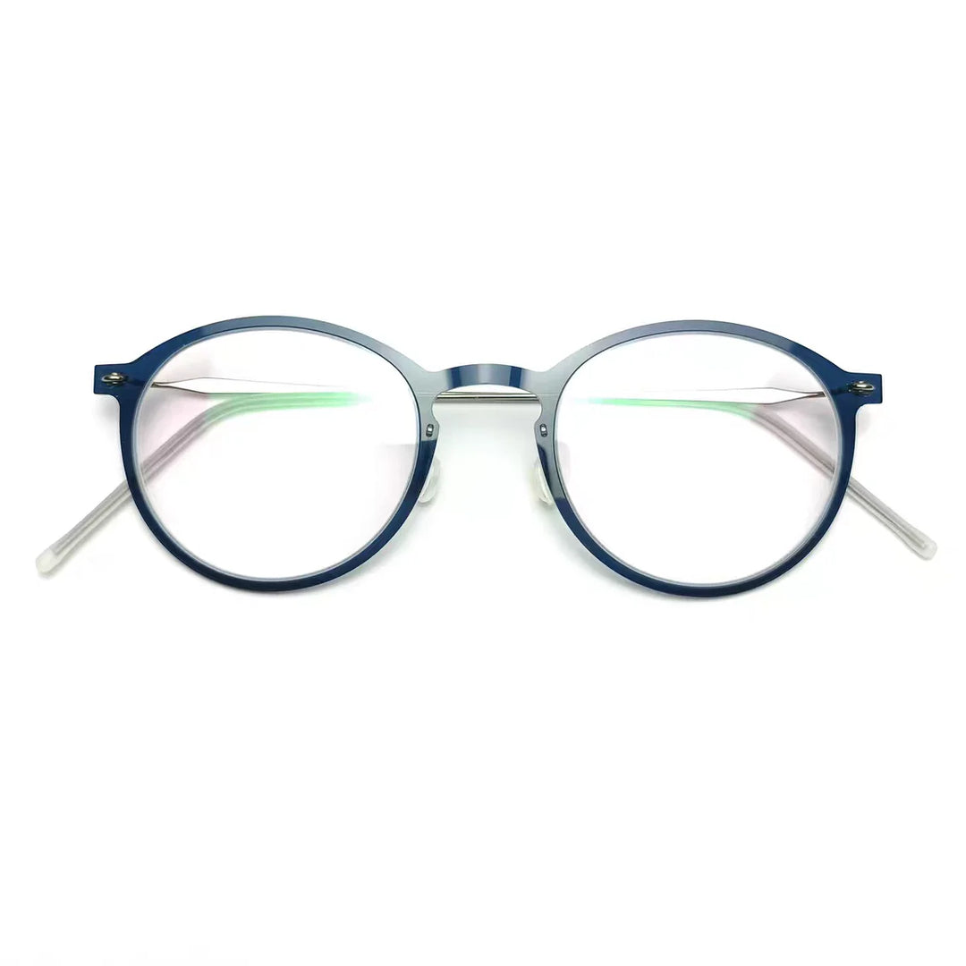 Bobbie Unisex Full Rim Round Titanium Eyeglasses 6541