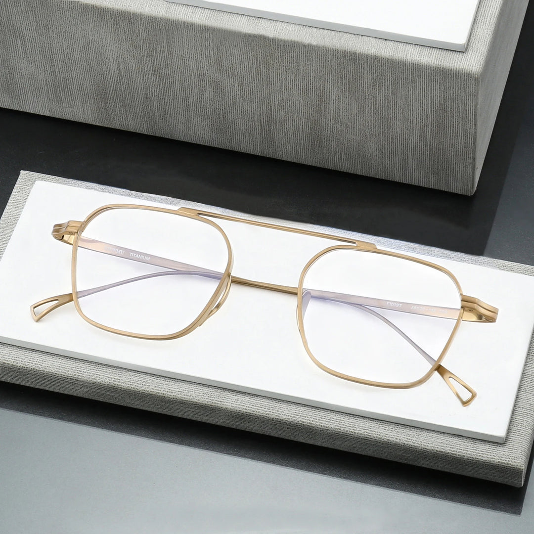 Black Mask Women's Full Rim Square Brow Line Titanium Eyeglasses 639501