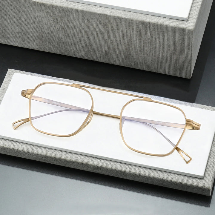 Black Mask Women's Full Rim Square Brow Line Titanium Eyeglasses 639501