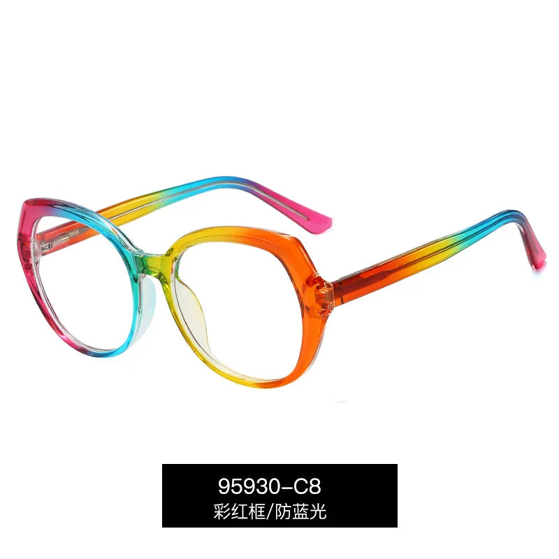 Handoer Women's Full Rim Oval Square Tr 90 Alloy Eyeglasses 795930