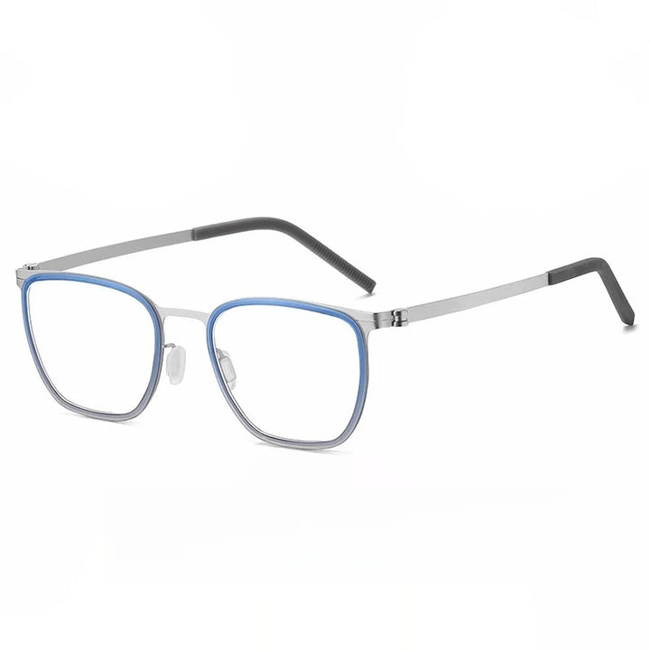 Xbora Unisex Full Rim Square Acetate Stainless Steel Eyeglasses 7908