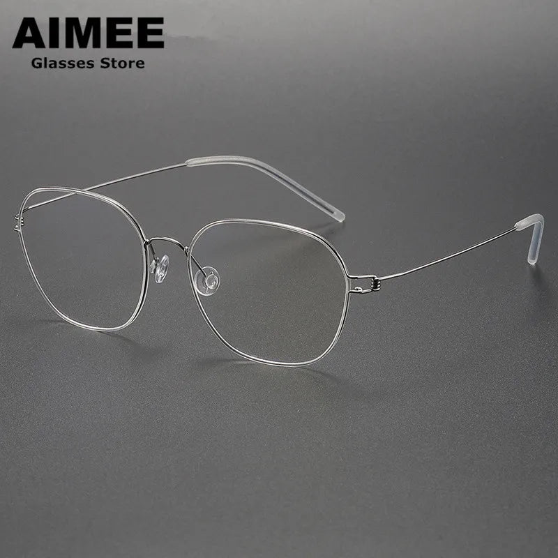 Aimee Unisex Full Rim Oval Square Screwless Titanium Eyeglasses 5417 Full Rim Aimee   