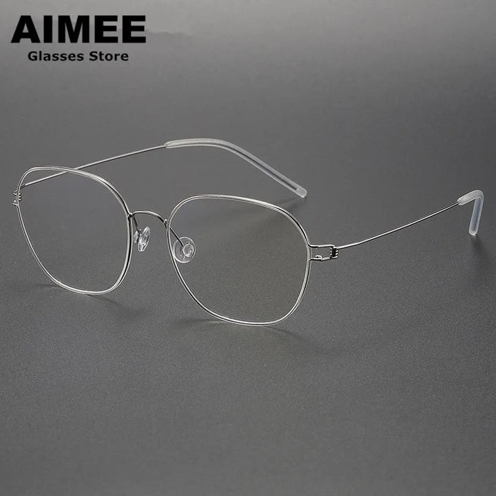 Aimee Unisex Full Rim Oval Square Screwless Titanium Eyeglasses 5417 Full Rim Aimee   