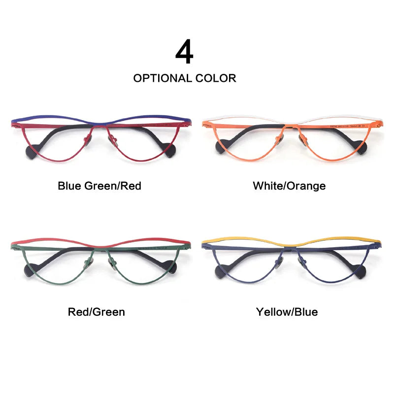 Muzz Unisex Full Rim Big Oval Brown Line Titanium Eyeglasses 561545