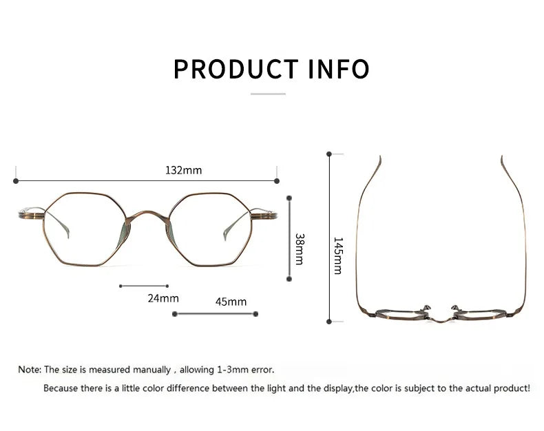 Bobbie Women's Full Rim Polygon Titanium Eyeglasses Clip On Sunglasses 612152